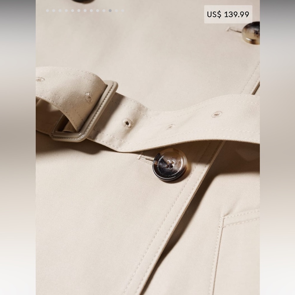 Mango Beige Trench Coat - Picture 6 of 16